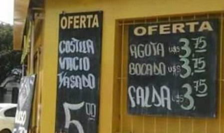 Una carnicería de Córdoba promociona sus cortes en dólares